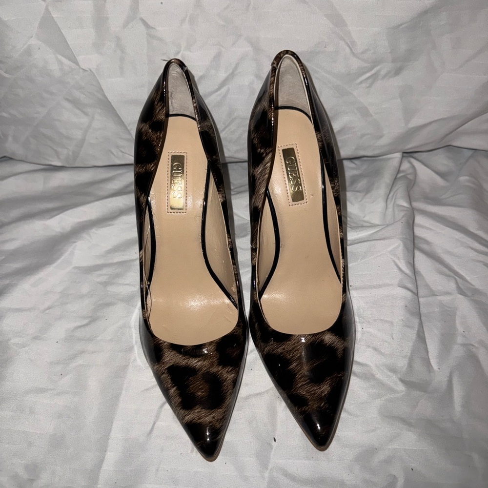 Guess Brown Leopard Print Heels